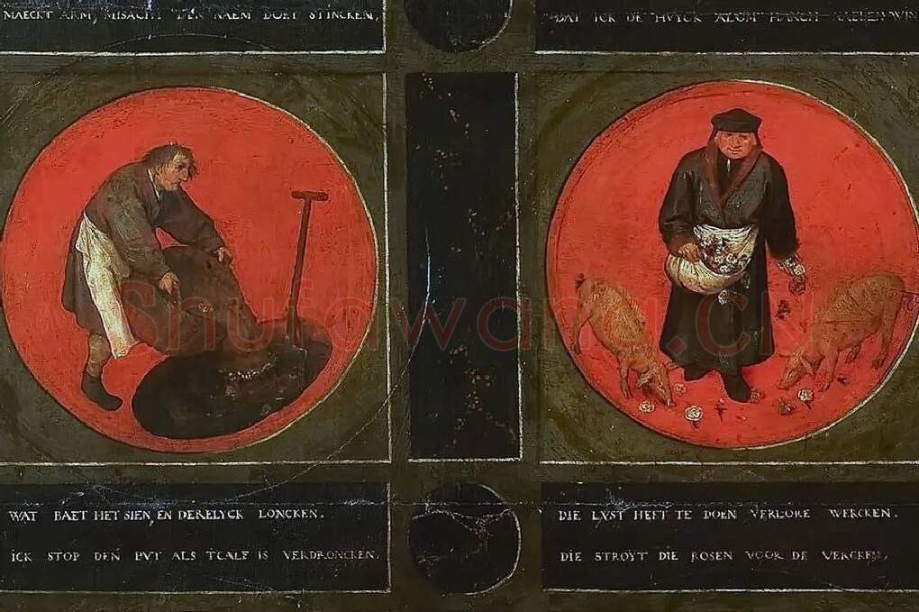 老勃鲁盖尔作品《十二箴言》局部 (3)