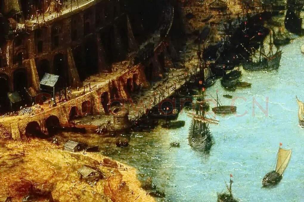 彼得·勃鲁盖尔作品《巴别塔》局部 (1)