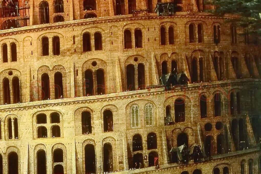 彼得·勃鲁盖尔作品《巴别塔》局部 (5)