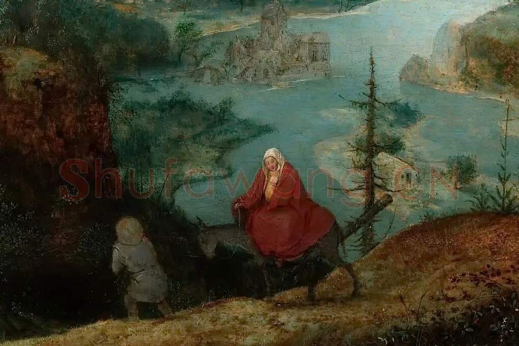 彼得·勃鲁盖尔作品《逃往埃及的风景》局部 (1)