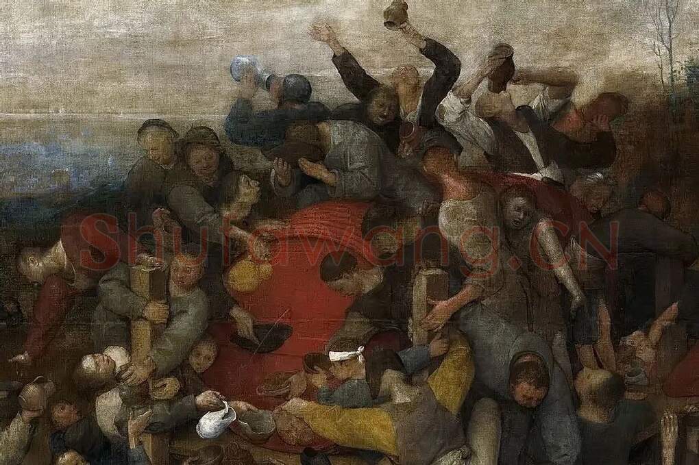 彼得·勃鲁盖尔作品《圣马丁节的葡萄酒》局部 (1)