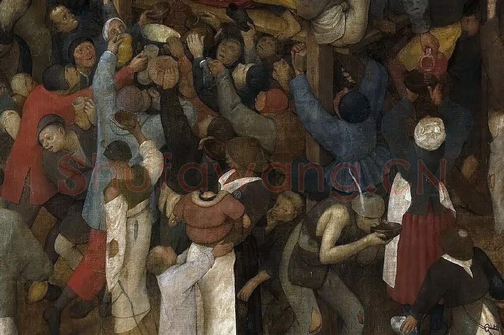 彼得·勃鲁盖尔作品《圣马丁节的葡萄酒》局部 (2)
