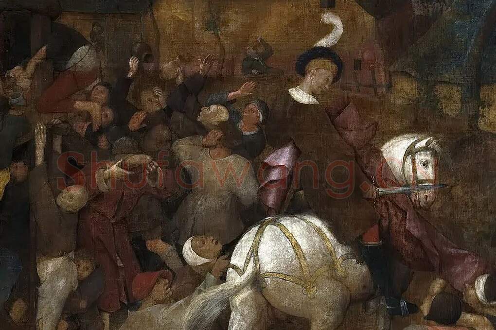 彼得·勃鲁盖尔作品《圣马丁节的葡萄酒》局部 (3)