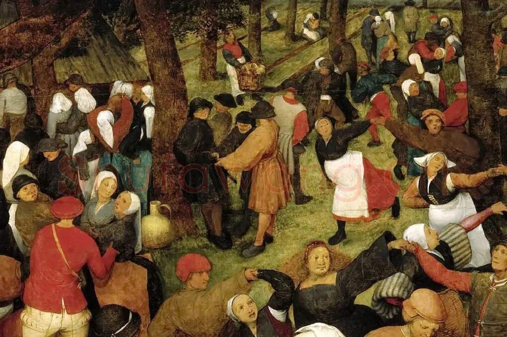 彼得·勃鲁盖尔风俗画作品《露天婚礼舞蹈》局部 (4)