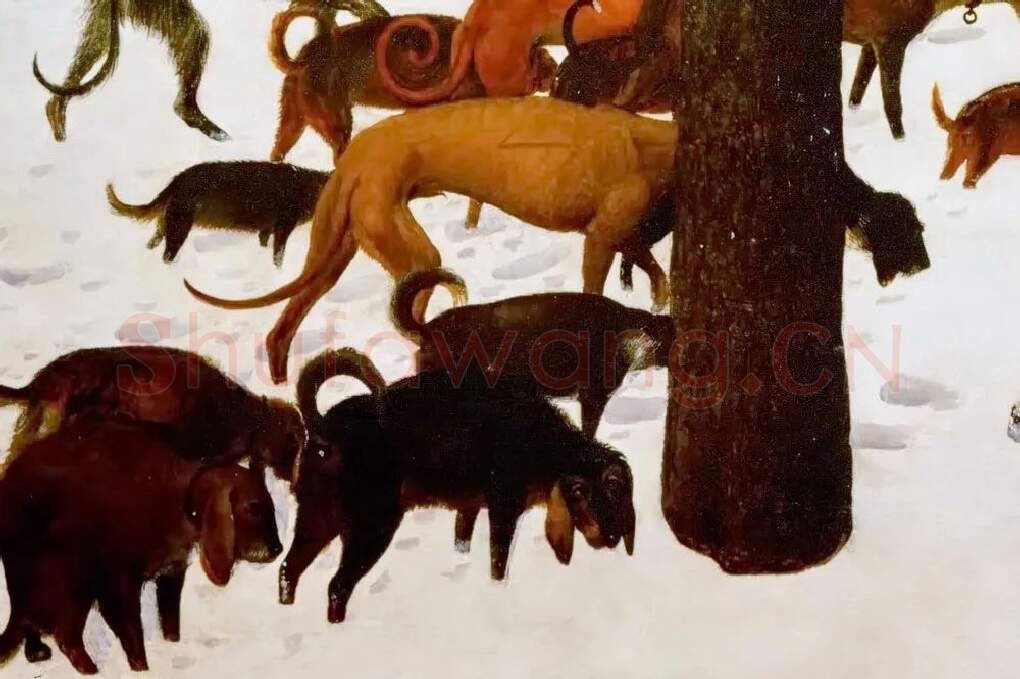 彼得·勃鲁盖尔作品《雪中猎人》局部 (2)