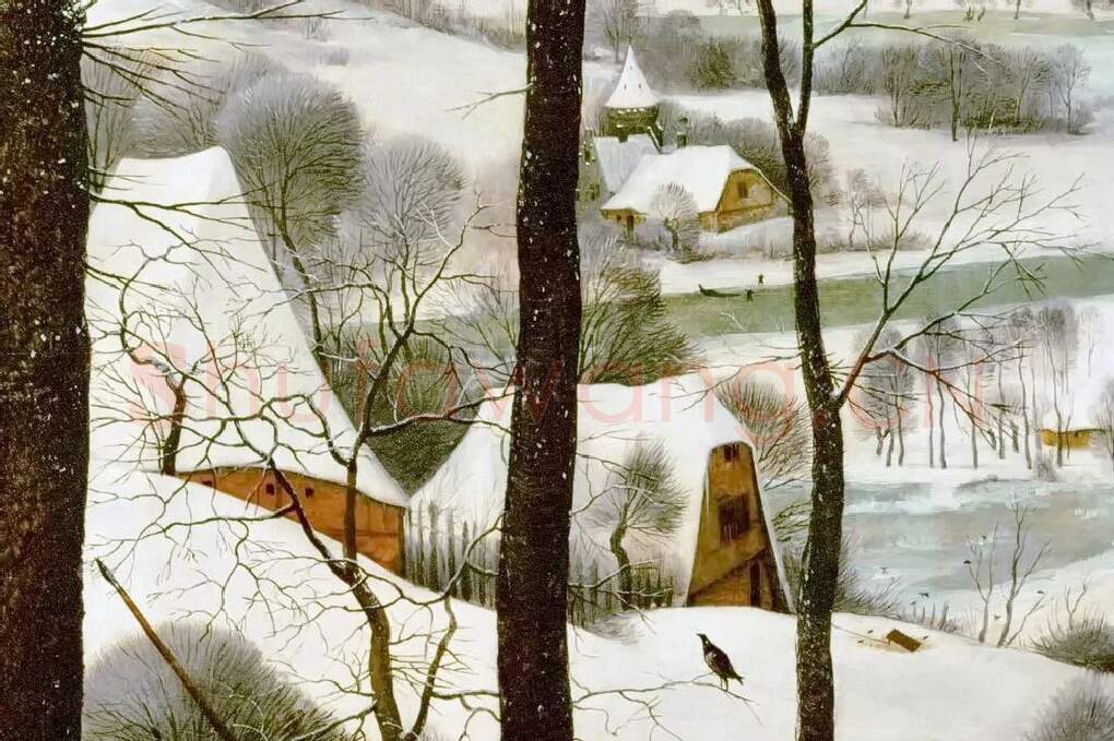 彼得·勃鲁盖尔作品《雪中猎人》局部 (3)