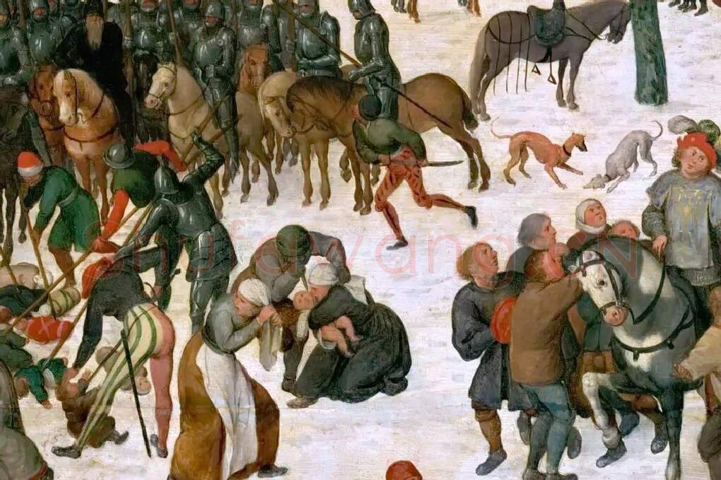 彼得·勃鲁盖尔绘画作品《伯利恒虐杀婴儿》局部 (3)