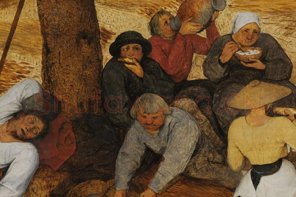 彼得·勃鲁盖尔作品《秋收》局部 (1)