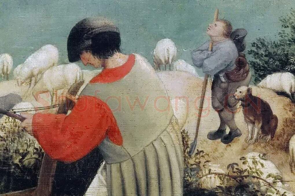 彼得·勃鲁盖尔作品《伊卡洛斯的坠落》局部 (1)