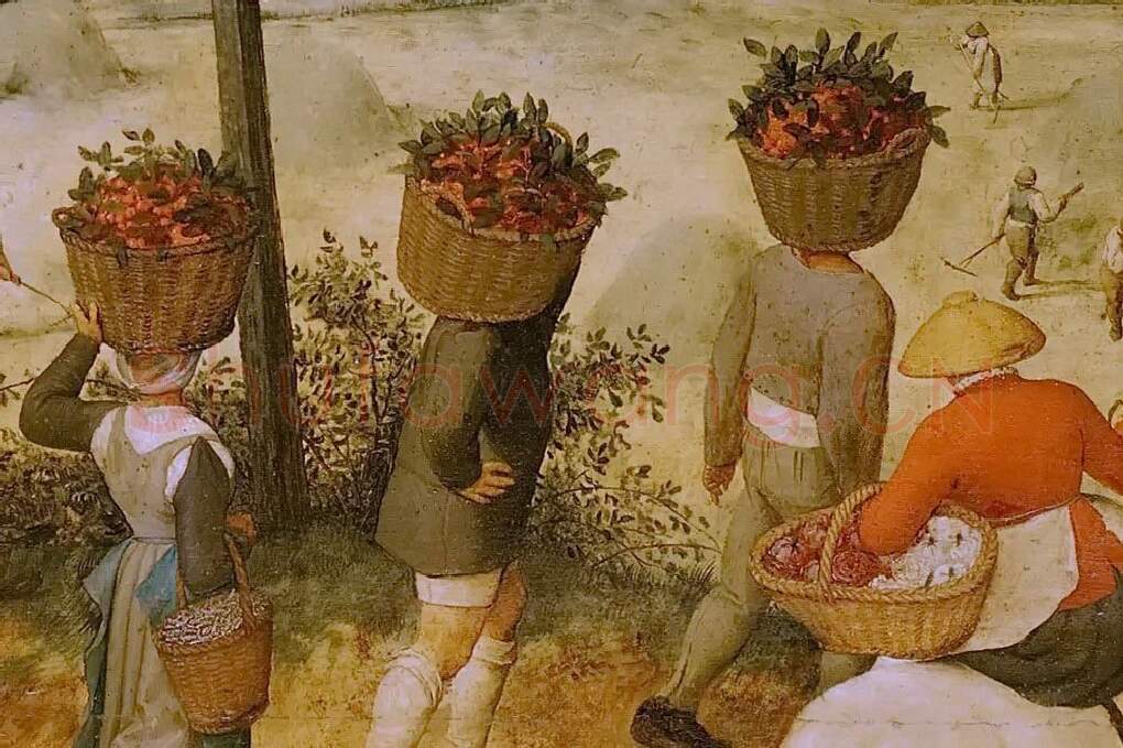 老勃鲁盖尔作品农场劳作的农民局部 (4)