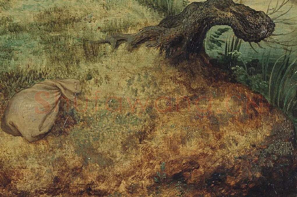 老勃鲁盖尔作品《农民和掏鸟窝的儿童》局部 (4)