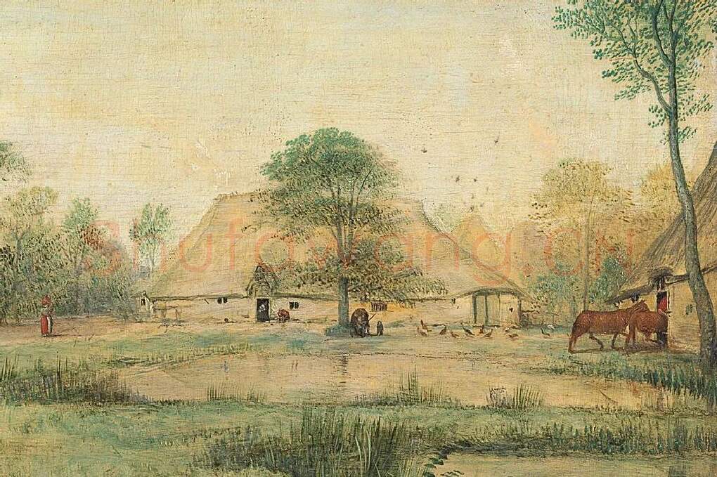 老勃鲁盖尔作品《农民和掏鸟窝的儿童》局部 (5)