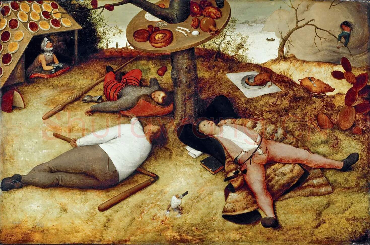 老勃鲁盖尔作品《安乐乡》高清大图