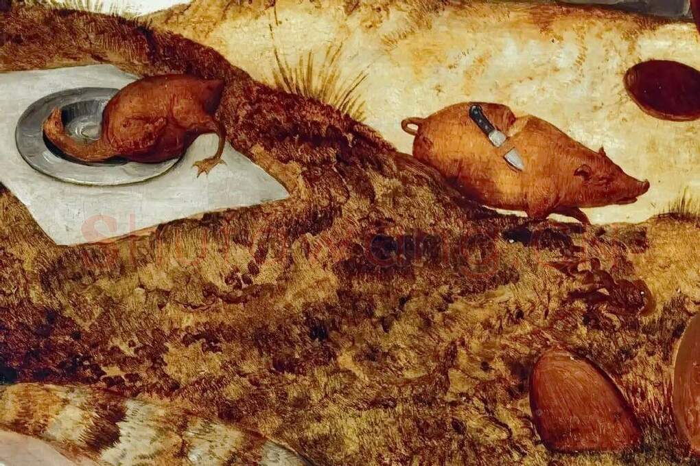 老勃鲁盖尔作品《安乐乡》局部 (4)