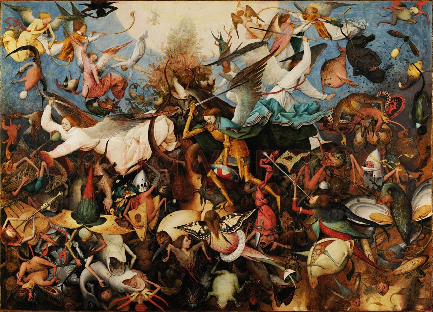 老勃鲁盖尔作品《叛逆天使的堕落》高清大图