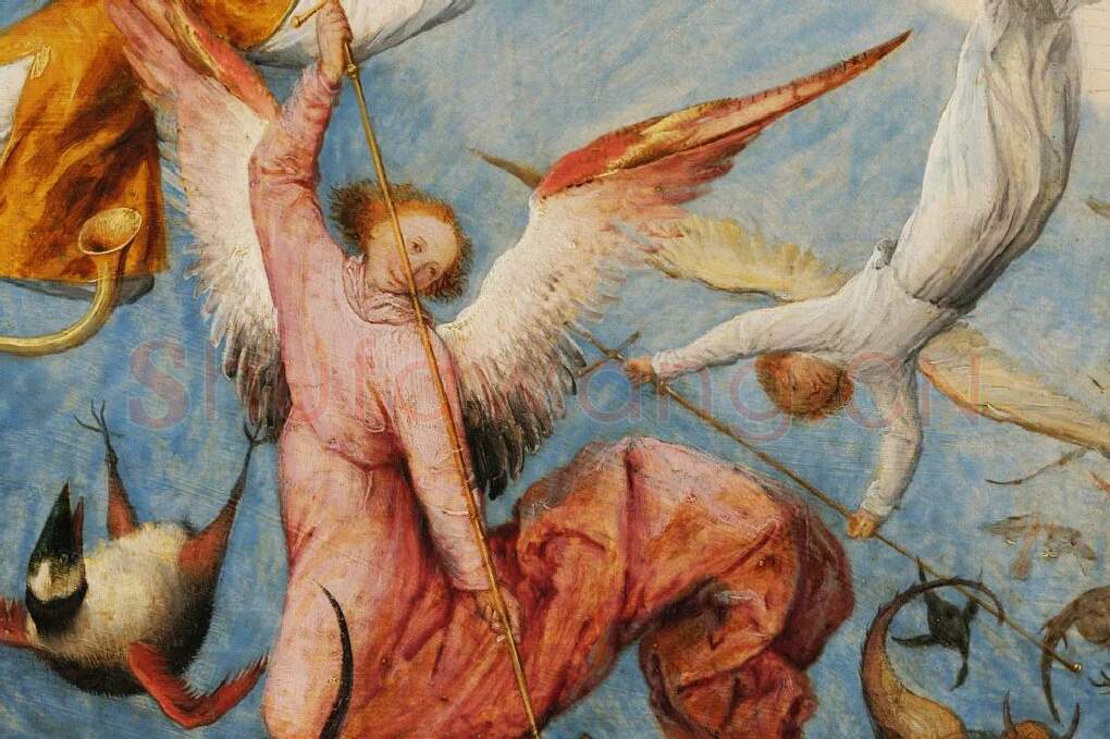 老勃鲁盖尔作品《叛逆天使的堕落》高清大图局部 (2)