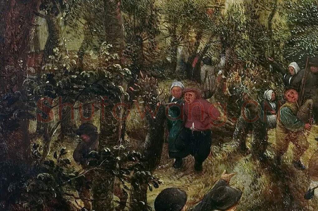 老勃鲁盖尔作品《绞刑架下的舞蹈》局部 (2)