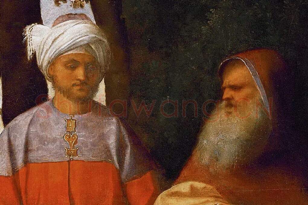 乔尔乔内作品《三位哲学家》局部 (1)