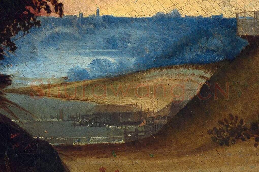 乔尔乔内风景画《日落》局部细节 (4)