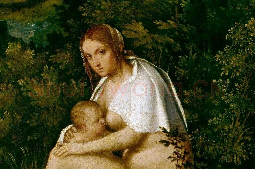 乔尔乔内作品《暴风雨》局部 (1)