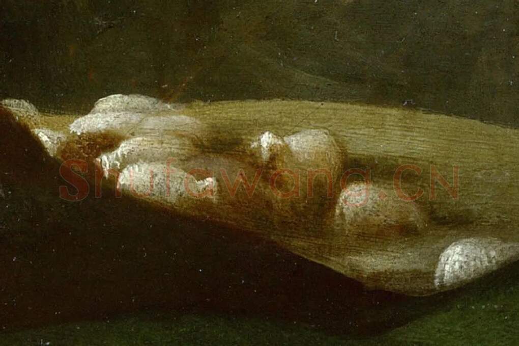 乔尔乔内油画作品《风景中的仙女和儿童与牧羊人》局部 (2)