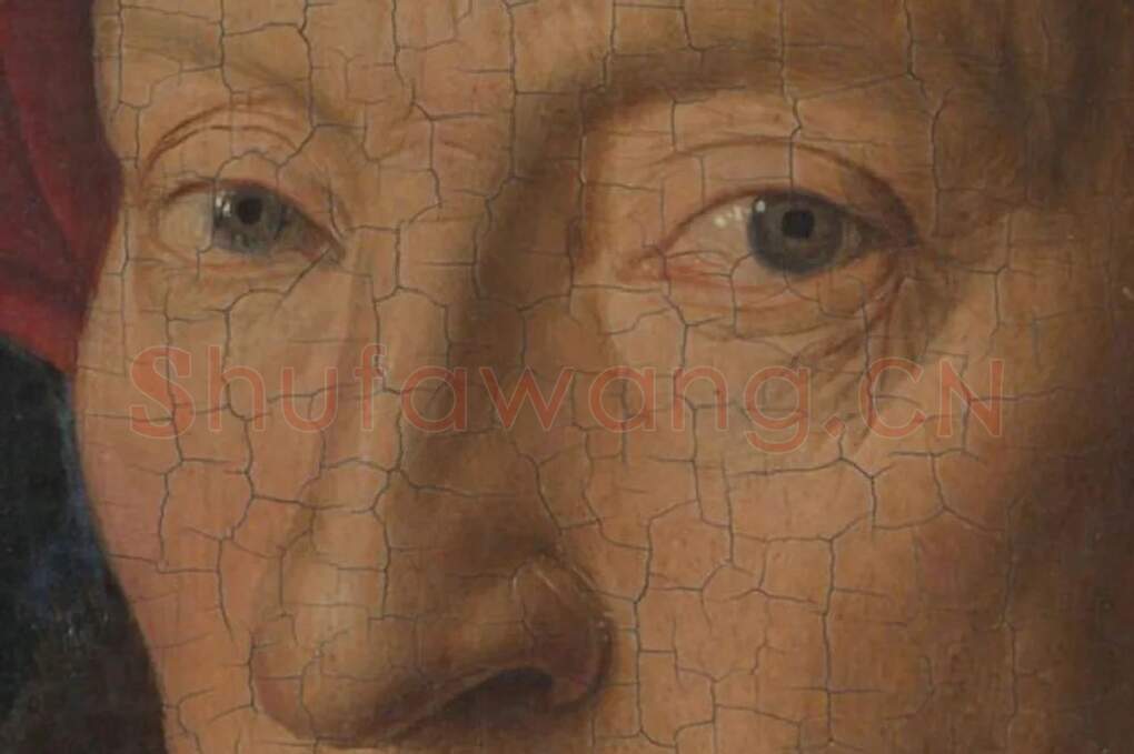 扬·凡·艾克油画头像《戴着头巾的自画像》局部 (1)