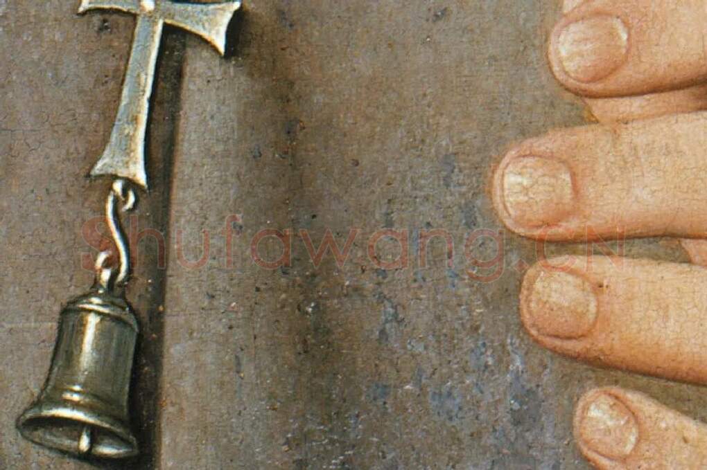 扬·凡·爱克油画头像作品《拿着康乃馨的男人肖像》局部 (5)