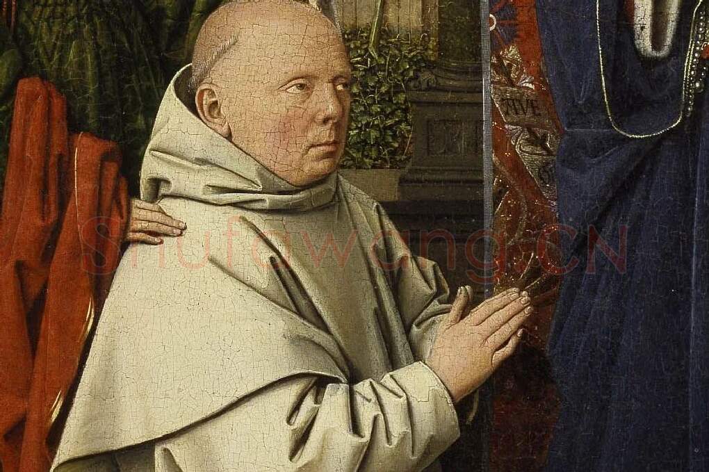 扬·凡·艾克作品《圣母子与供奉者》局部 (3)