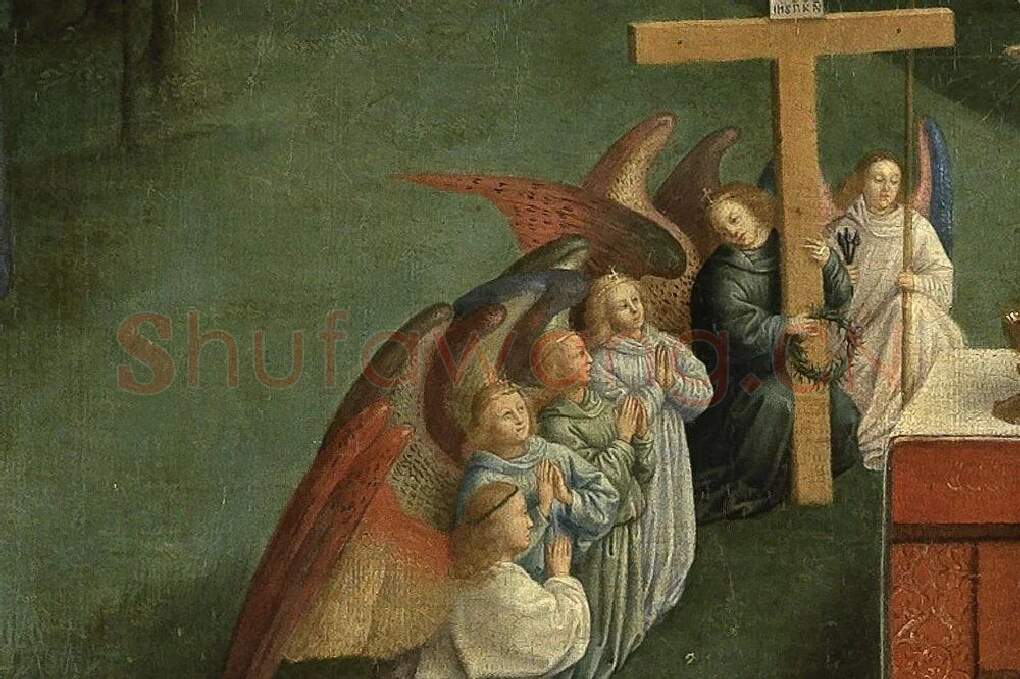 扬‧范艾克祭坛画作品《羔羊的颂赞》局部 (2)