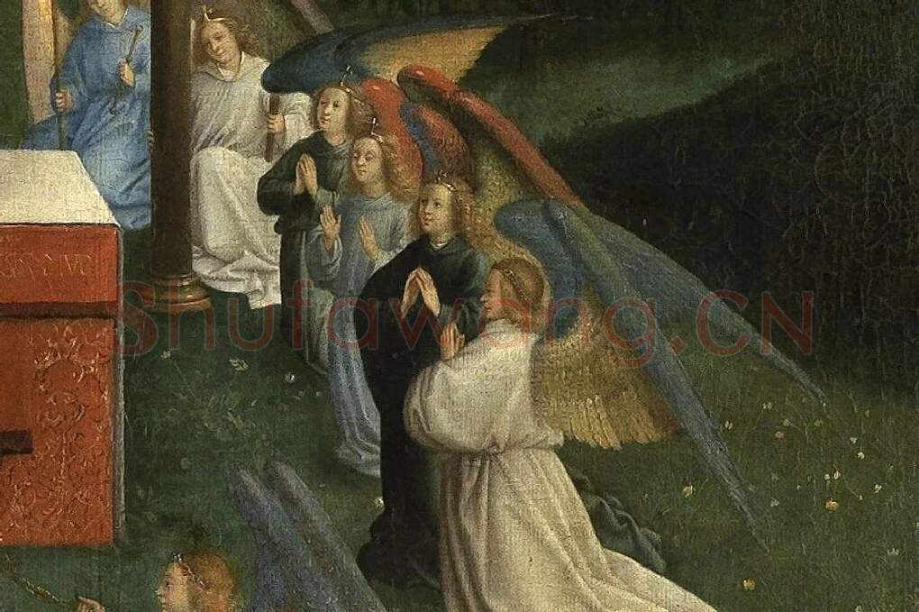 扬‧范艾克祭坛画作品《羔羊的颂赞》局部 (3)