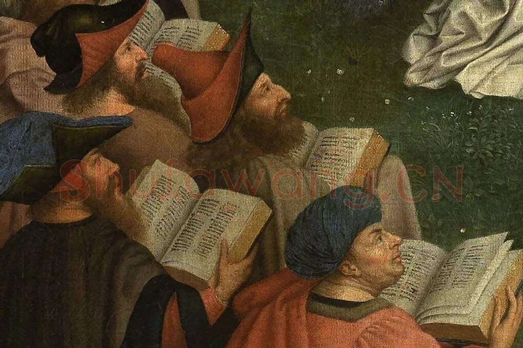 扬‧范艾克祭坛画作品《羔羊的颂赞》局部 (4)