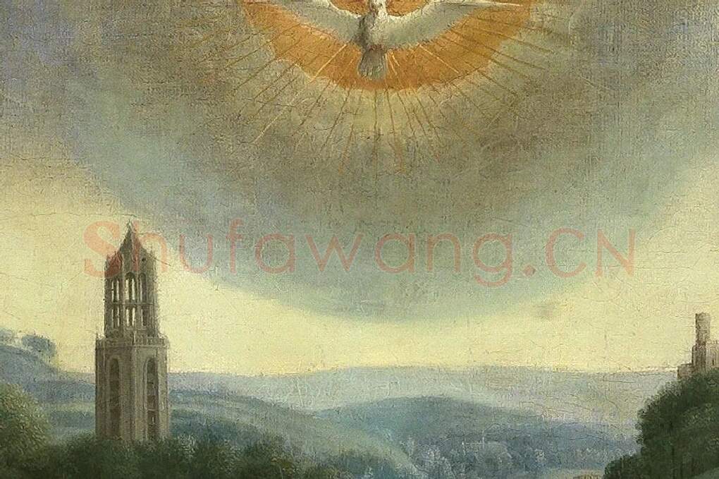 扬‧范艾克祭坛画作品《羔羊的颂赞》局部 (7)