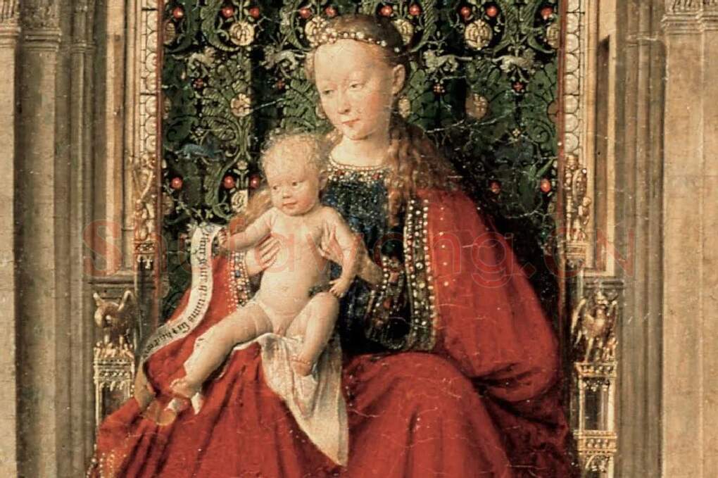 扬·凡·艾克祭坛画作品《德累斯顿三联画》局部 (1)