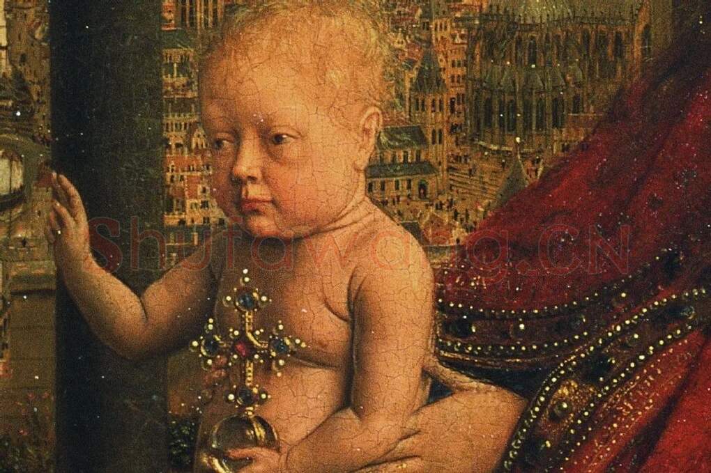 扬·凡·艾克作品《罗兰大臣与圣母子》局部 (4)