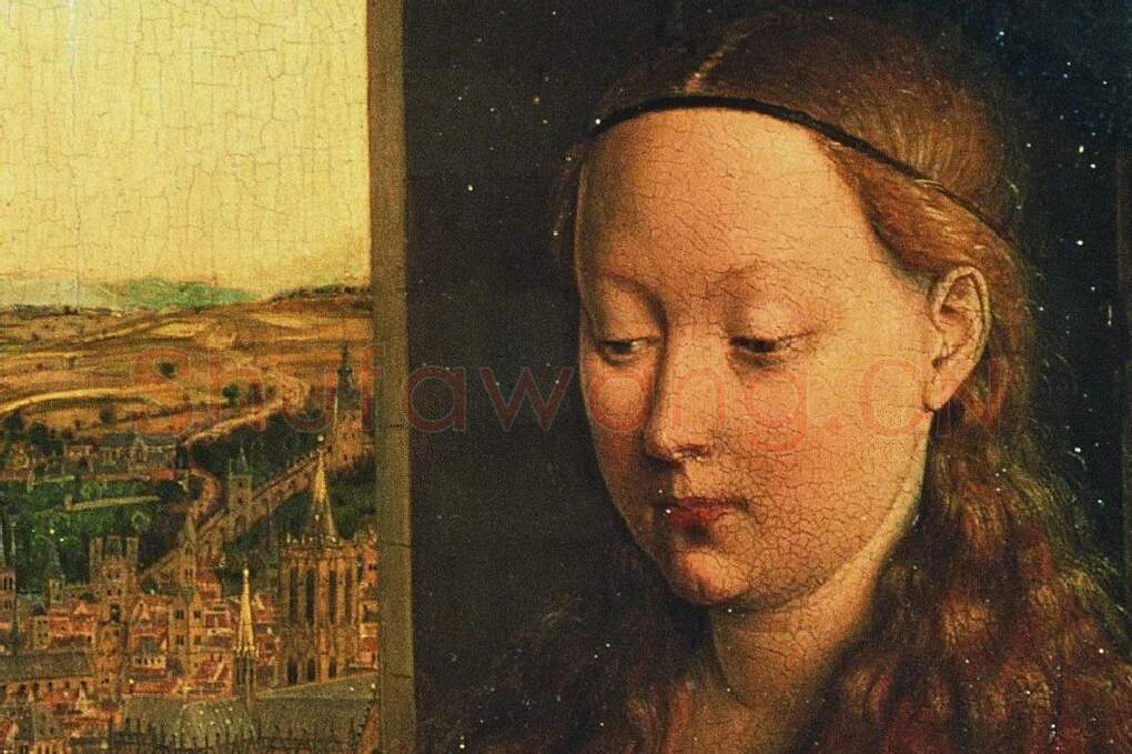 扬·凡·艾克作品《罗兰大臣与圣母子》局部 (5)