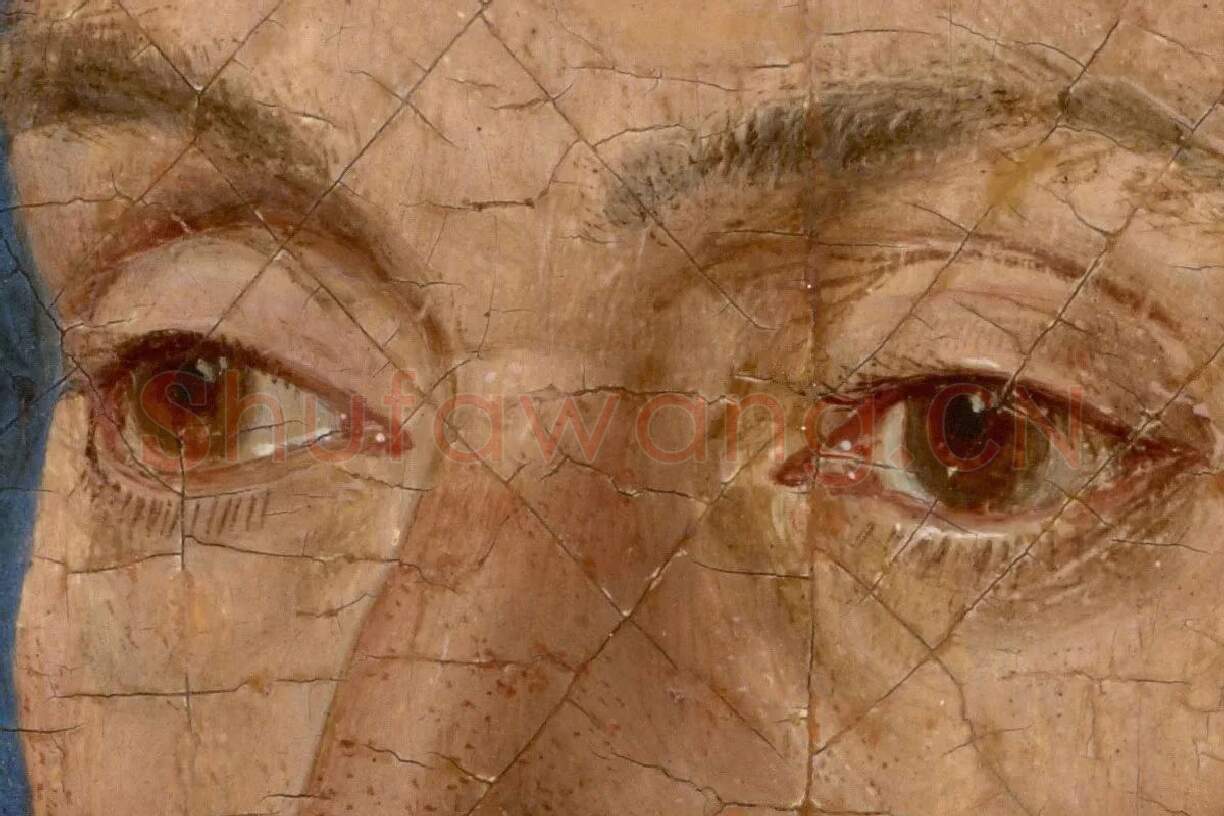 扬·凡·艾克油画肖像《戴蓝色头巾的男人肖像》局部 (1)