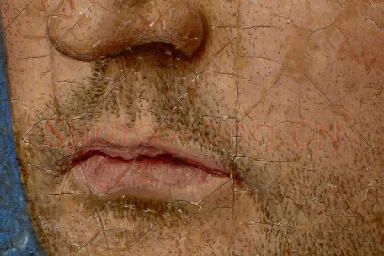 扬·凡·艾克油画肖像《戴蓝色头巾的男人肖像》局部 (2)