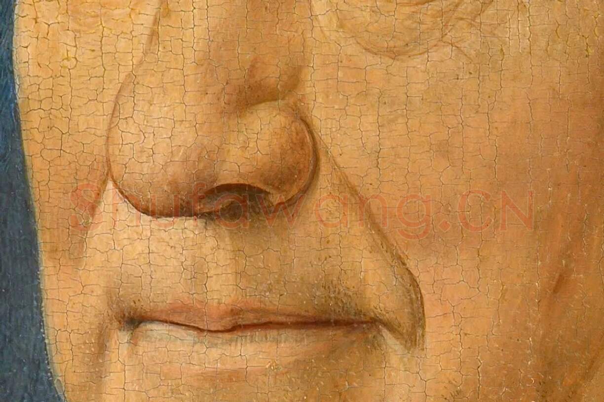 扬·凡·艾克肖像画作品《红衣主教尼科洛·阿尔贝加蒂》局部 (2)