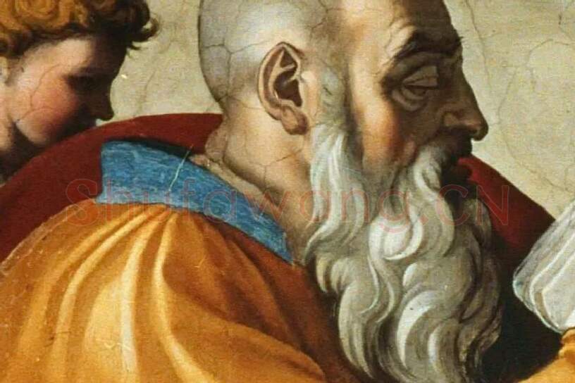 米开朗基罗西斯廷教堂的壁画《先知撒迦利亚》局部 (1)