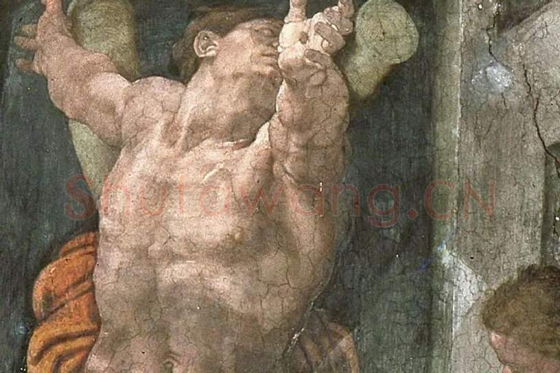 米开朗基罗西斯廷教堂天顶壁画《哈曼的惩罚》局部 (2)