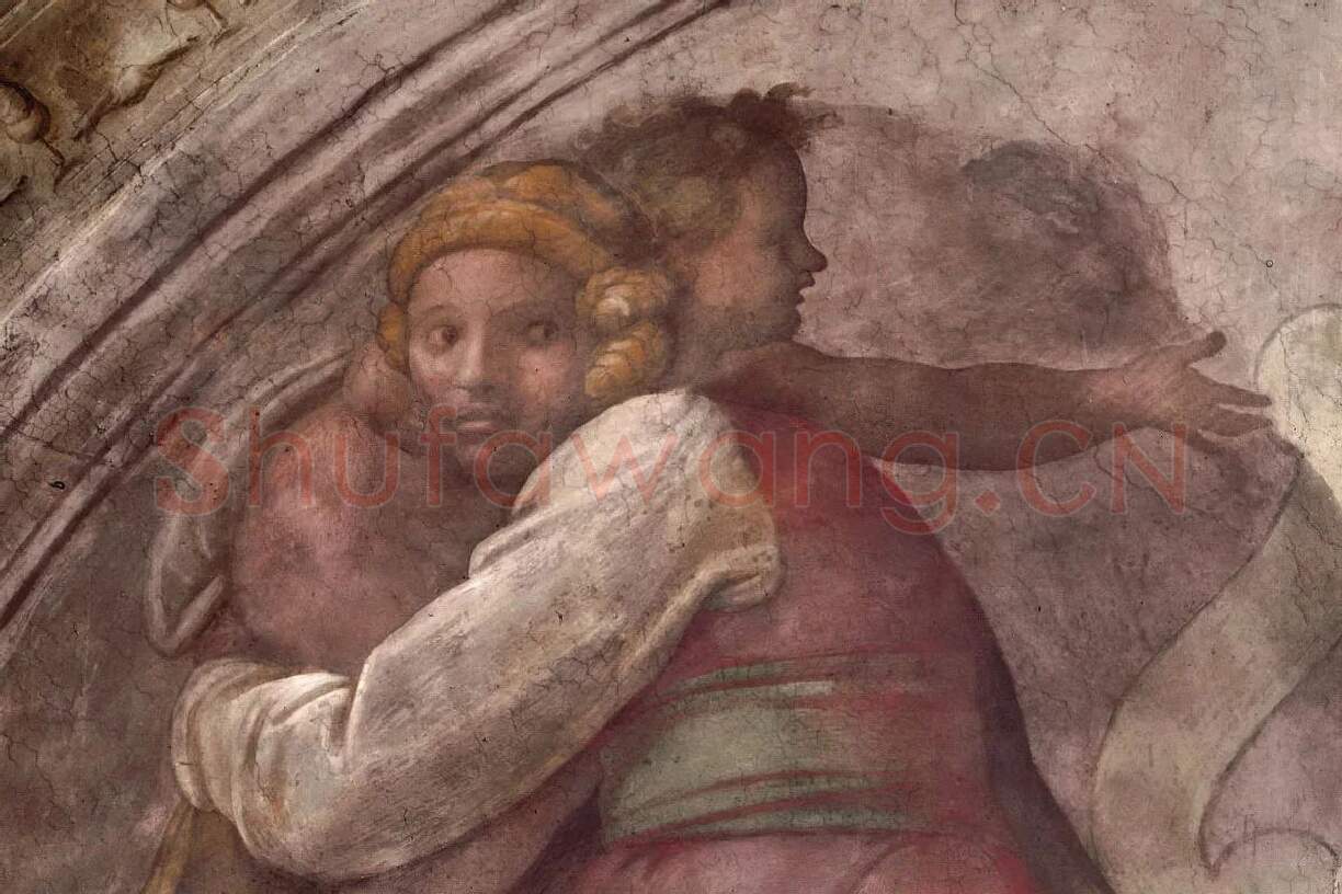 米开朗基罗西斯廷教堂天顶壁画《基督的先祖》局部 (1)