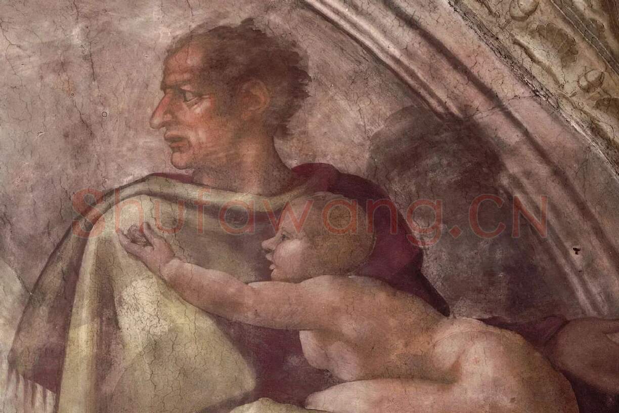 米开朗基罗西斯廷教堂天顶壁画《基督的先祖》局部 (2)