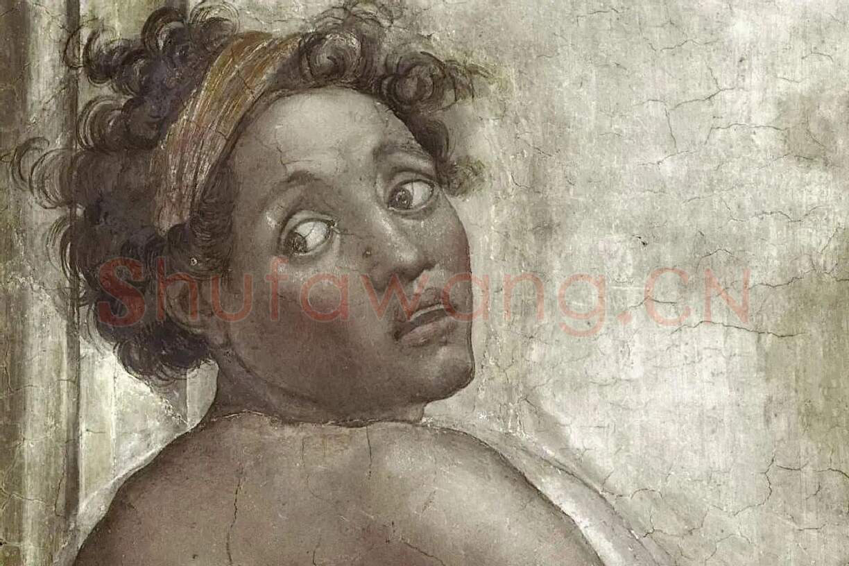 西斯廷教堂米开朗基罗壁画“Ignudo”系列《男性裸体肖像》局部 (3)