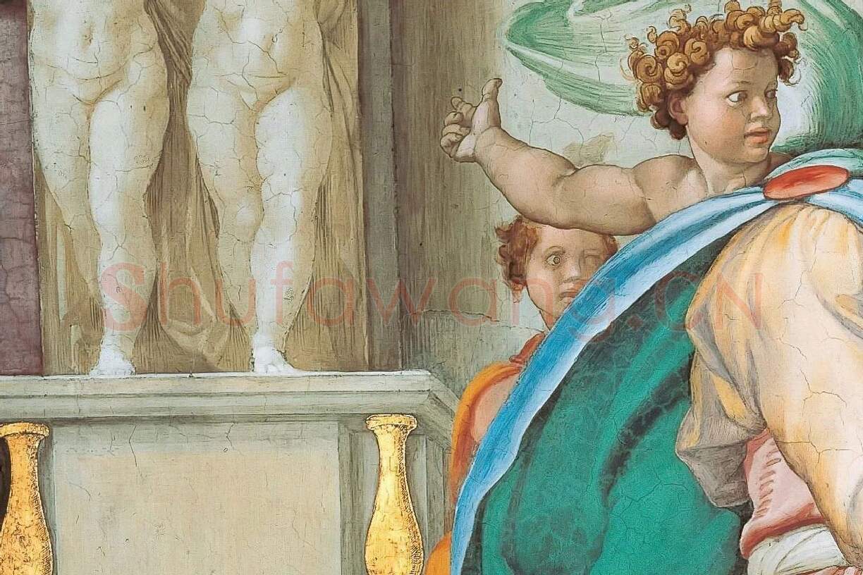 西斯廷教堂的壁画 米开朗基罗《先知以赛亚》局部 (2)