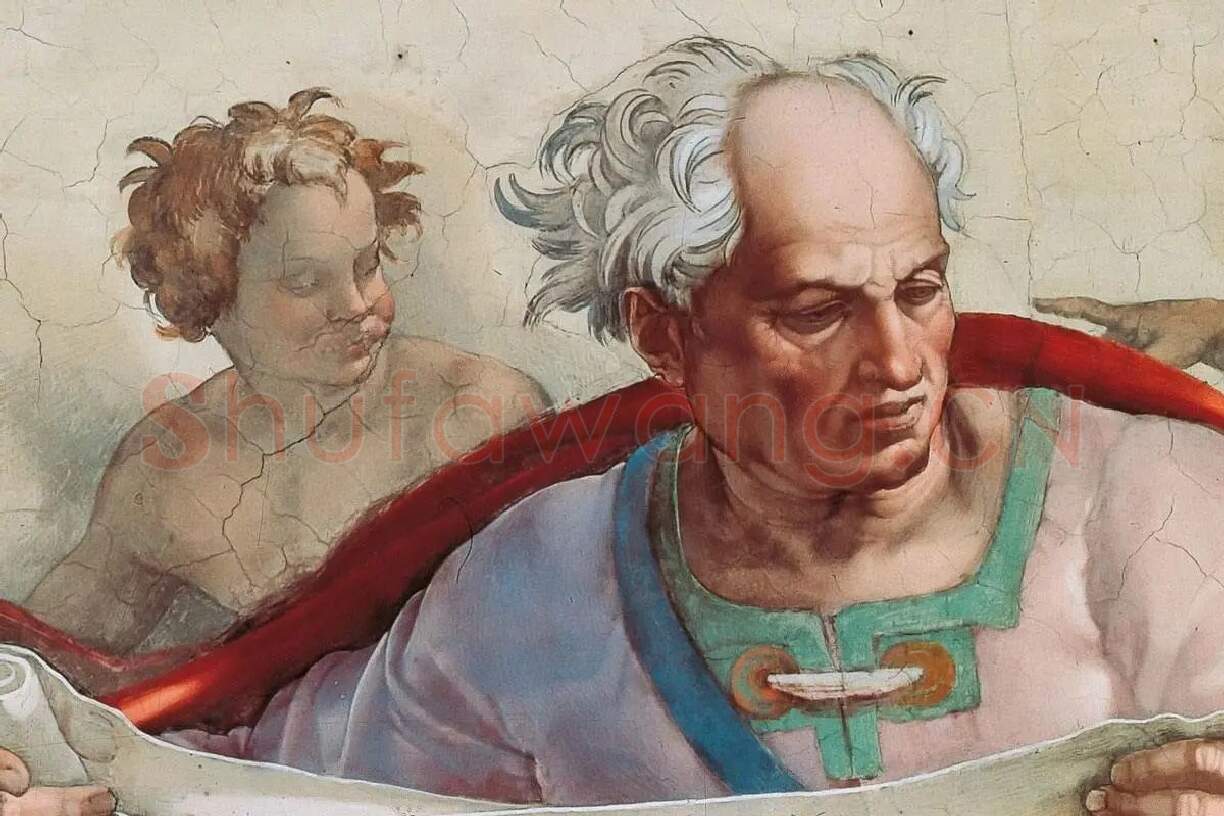 西斯廷教堂天花板壁画《先知乔尔》局部 (1)