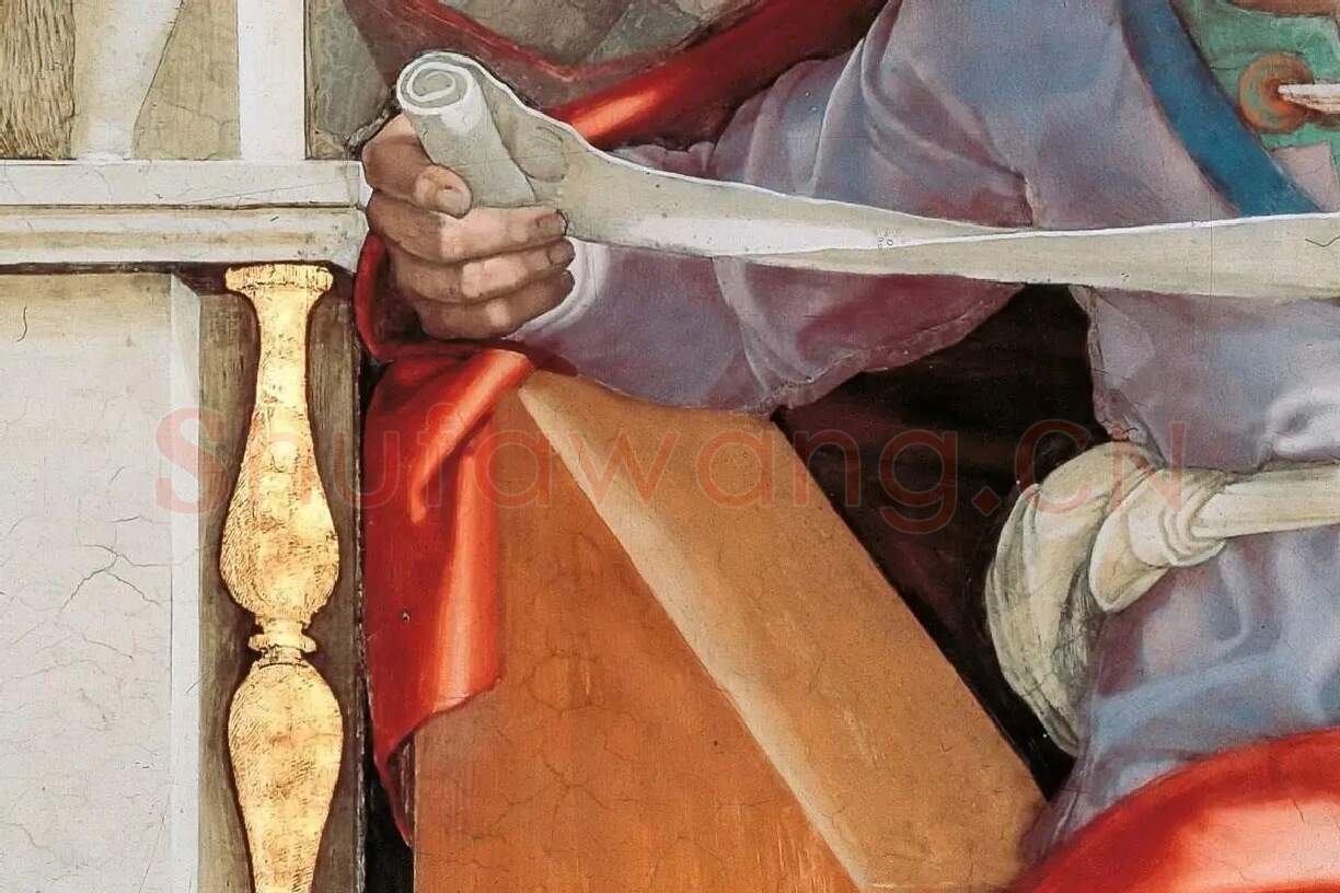 西斯廷教堂天花板壁画《先知乔尔》局部 (3)