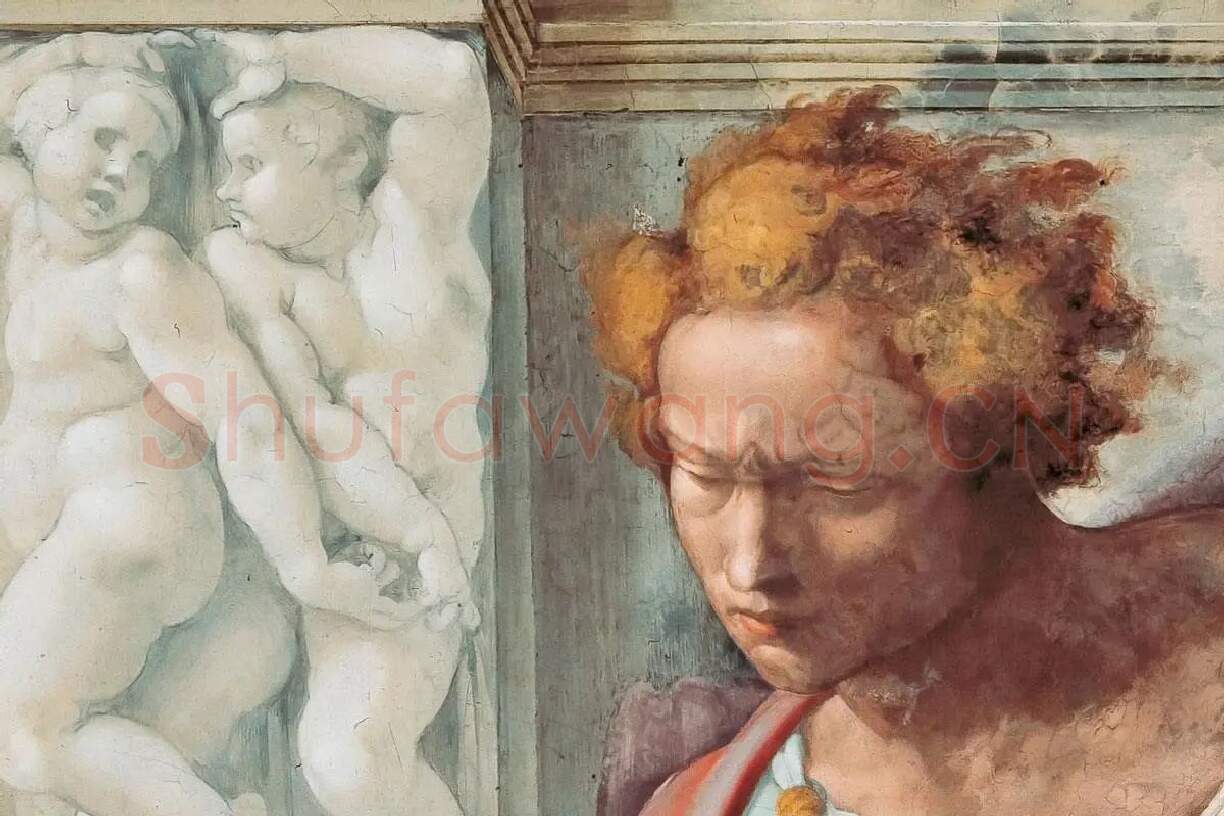 梵蒂冈西斯廷教堂“米开朗基罗”壁画《先知但以理》局部 (1)