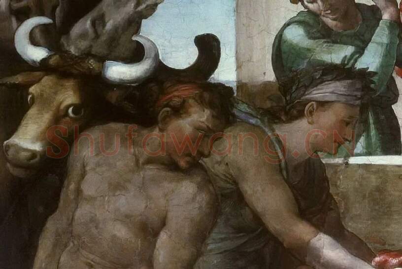 米开朗基罗西斯廷教堂壁画《诺亚的牺牲》局部 (2)