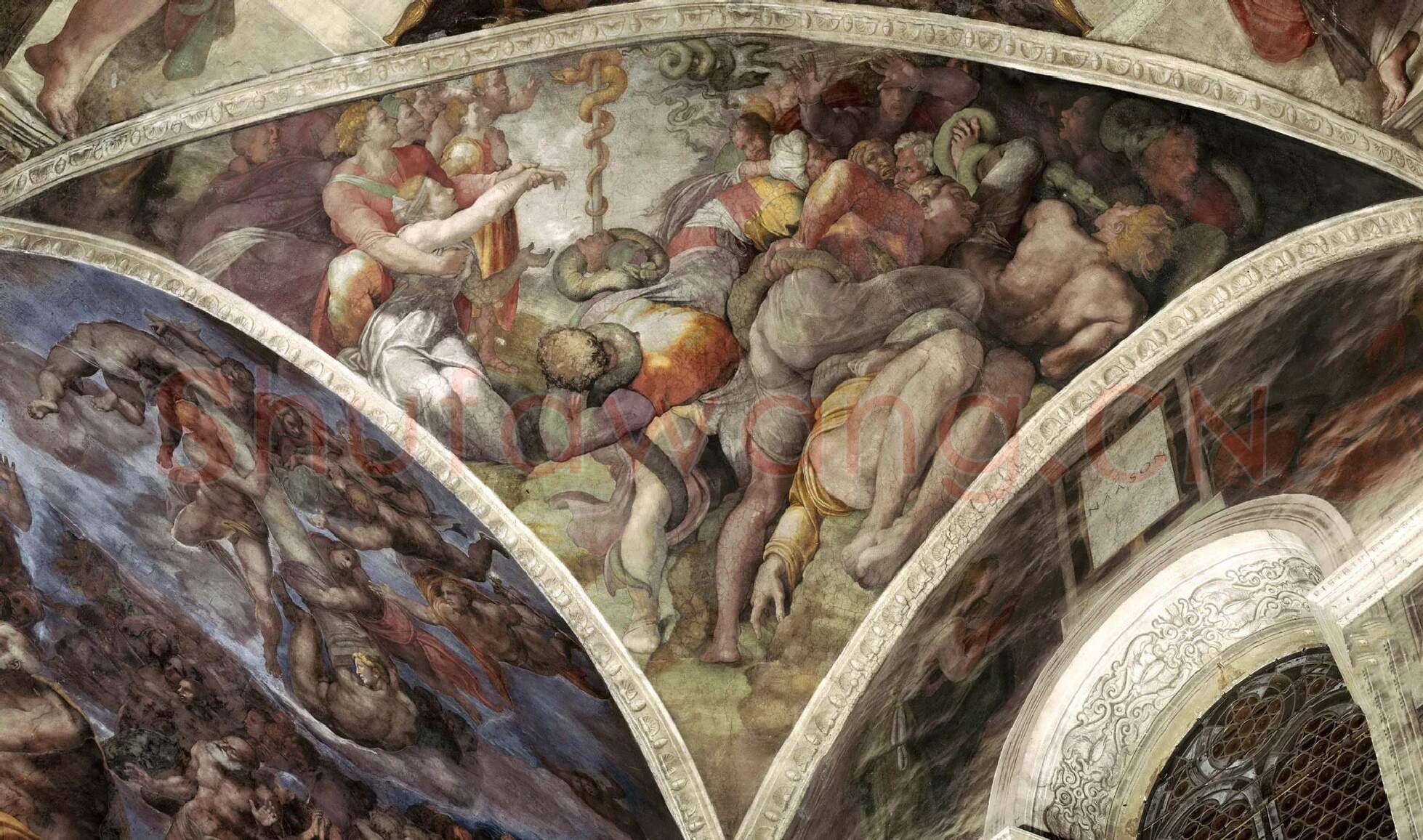 米开朗基罗西斯廷教堂壁画《铜蛇》高清大图