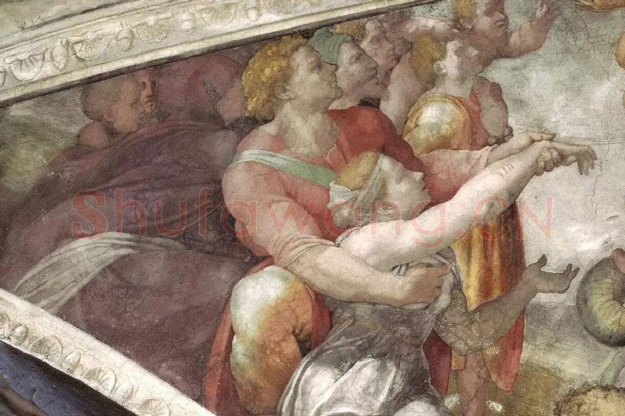 米开朗基罗西斯廷教堂壁画《铜蛇》局部 (1)